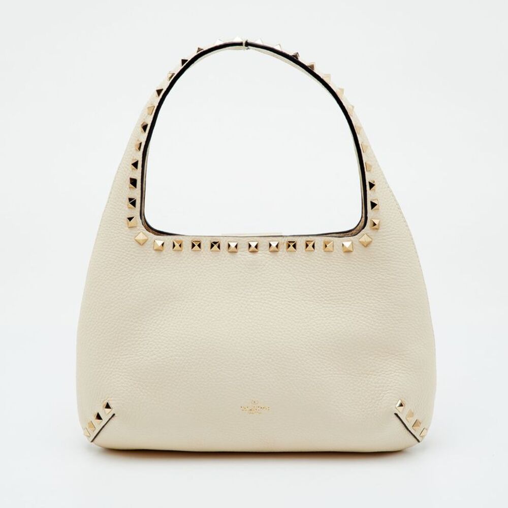 Valentino Rockstud Cream Leather Hobo - Picture 4 of 7